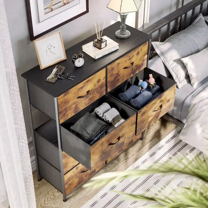 Modern 8-drawers Vertical Fabric Dresser Bedroom Storage Tower