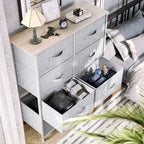 Modern 8-drawers Vertical Fabric Dresser Bedroom Storage Tower