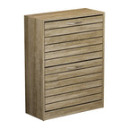 6-12 Pair Shoe Storage Cabinet Two Drawer Space Saving Grey/Oak