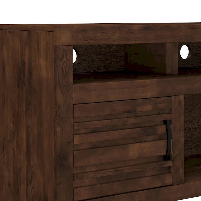 Bridgevine Home Sausalito 72 inch TV Stand Console for TVs up to 85 inches, No Assembly Required, Whiskey Finish