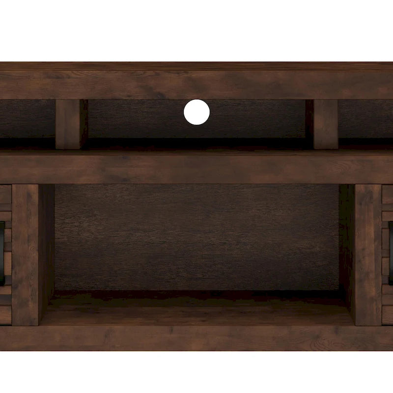 Bridgevine Home Sausalito 72 inch TV Stand Console for TVs up to 85 inches, No Assembly Required, Whiskey Finish