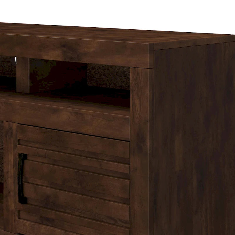 Bridgevine Home Sausalito 72 inch TV Stand Console for TVs up to 85 inches, No Assembly Required, Whiskey Finish