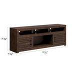 Bridgevine Home Sausalito 72 inch TV Stand Console for TVs up to 85 inches, No Assembly Required, Whiskey Finish