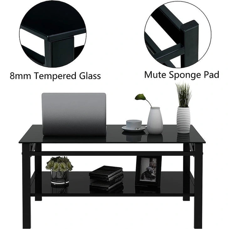 Lift Top Glass Coffee Table with Storage for Living Room Home Office