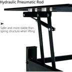 Lift Top Glass Coffee Table with Storage for Living Room Home Office