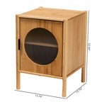 Naresh Mid-Century Modern Transitional Natural Brown Bamboo Wood 1-Door End Table