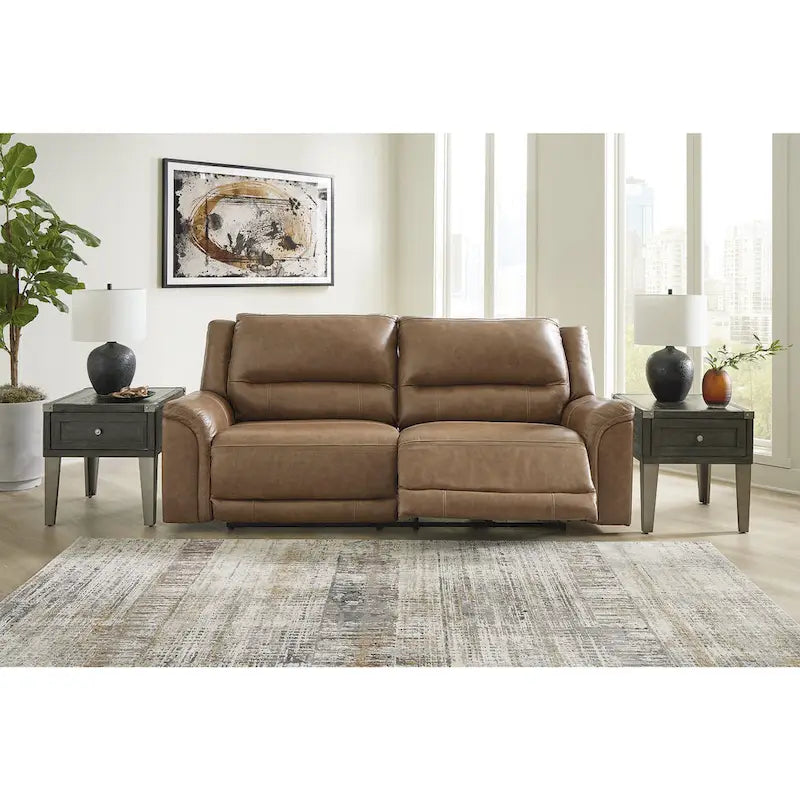 Trasimeno Caramel Power Reclining Sofa - 92 W x 40 D x 42 H