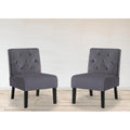 Nixon Velvet Tufted Back Accent Chair Set of 2