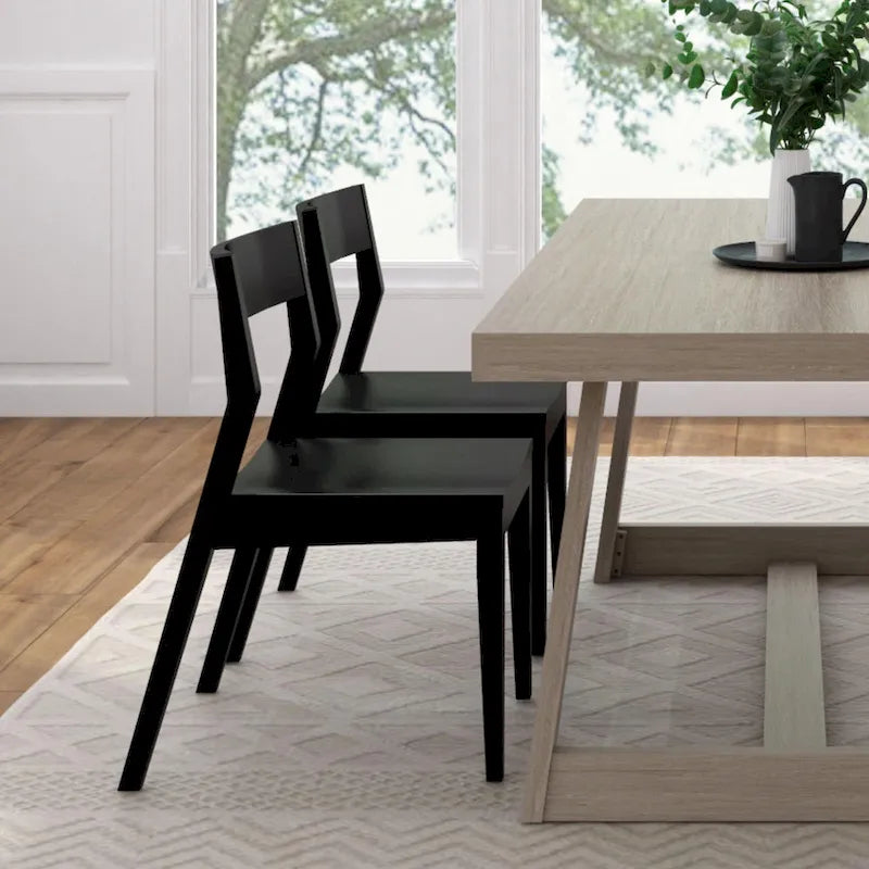 Modern Solid Wood Dining Chair - Set of 2