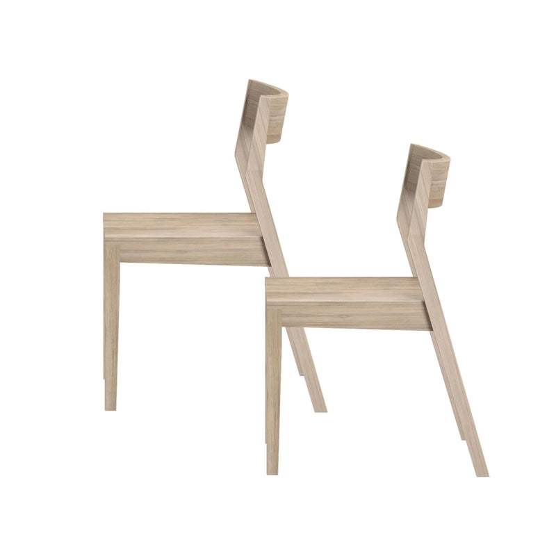 Modern Solid Wood Dining Chair - Set of 2
