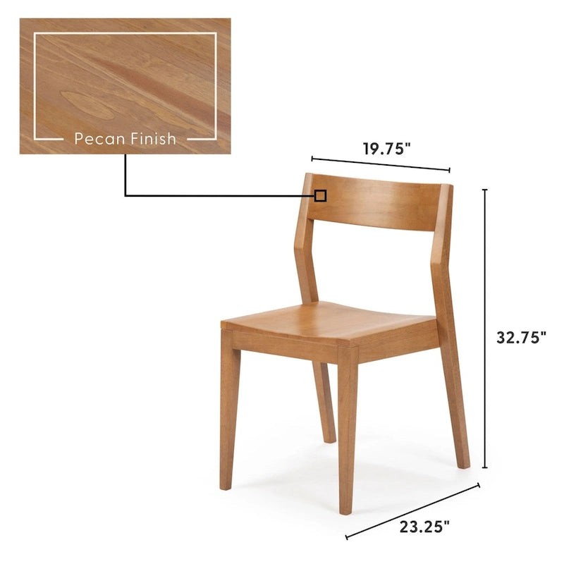 Modern Solid Wood Dining Chair - Set of 2