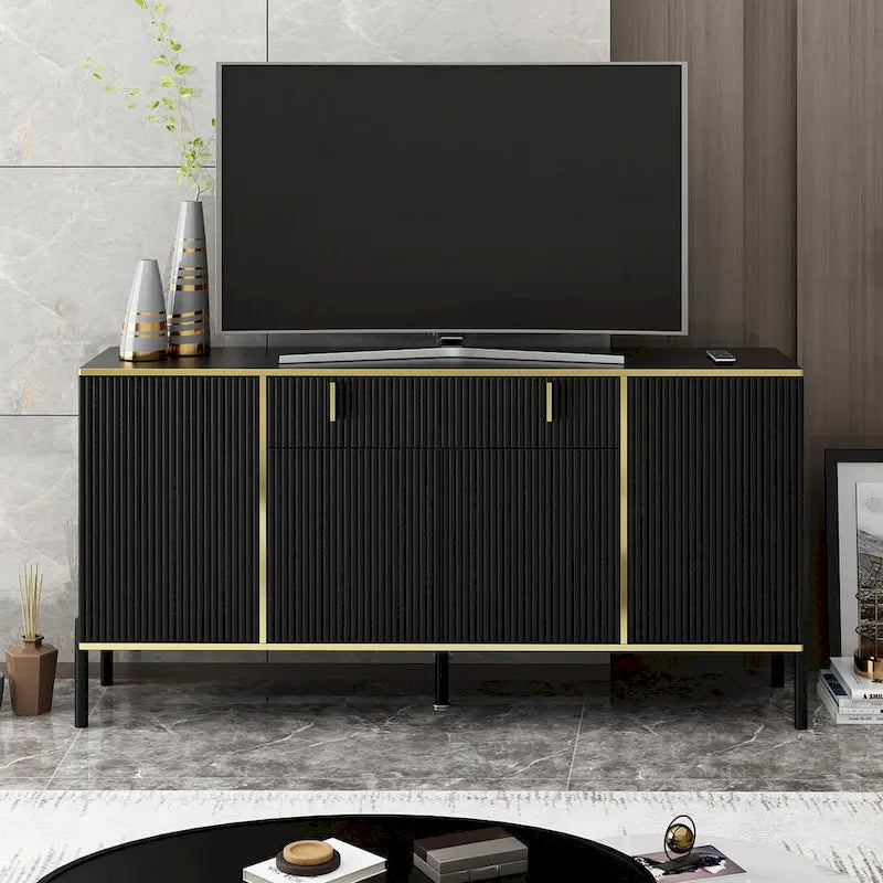 4 Doors Kitchen Sideboard 2 Top Drawers Accent Storage Cabinet