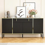 4 Doors Kitchen Sideboard 2 Top Drawers Accent Storage Cabinet