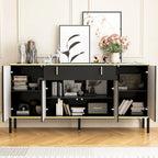 4 Doors Kitchen Sideboard 2 Top Drawers Accent Storage Cabinet