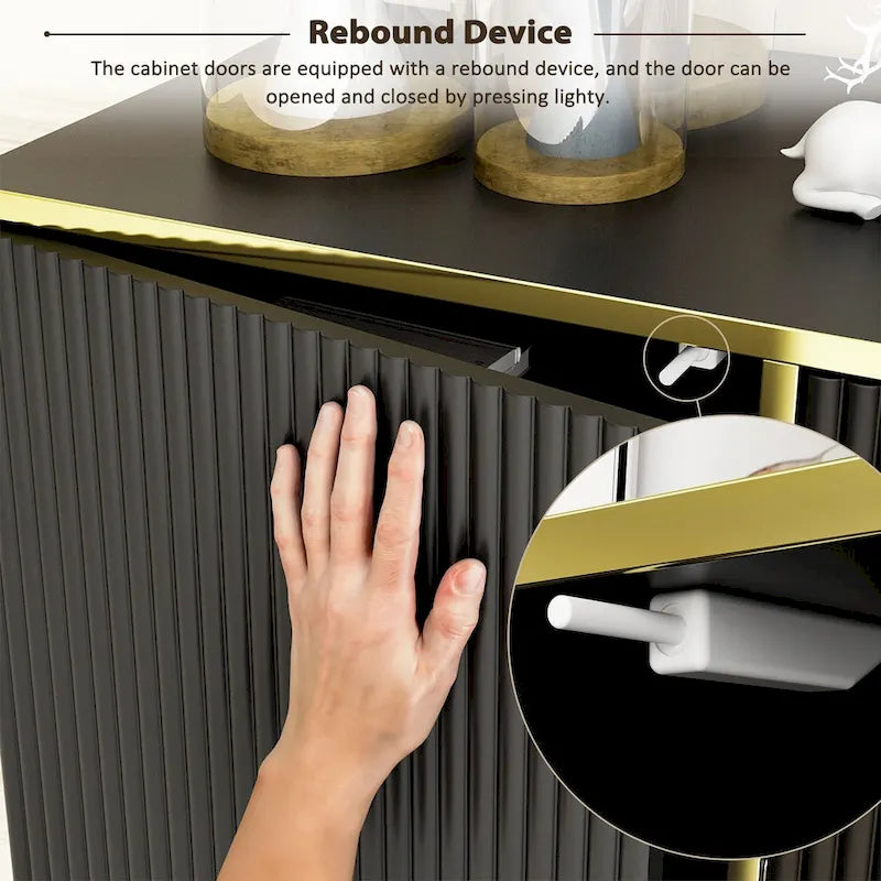 4 Doors Kitchen Sideboard 2 Top Drawers Accent Storage Cabinet