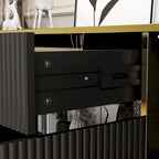 4 Doors Kitchen Sideboard 2 Top Drawers Accent Storage Cabinet