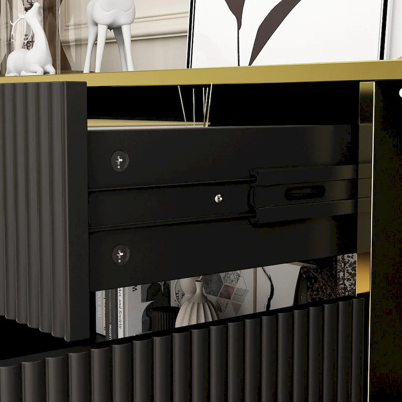 4 Doors Kitchen Sideboard 2 Top Drawers Accent Storage Cabinet