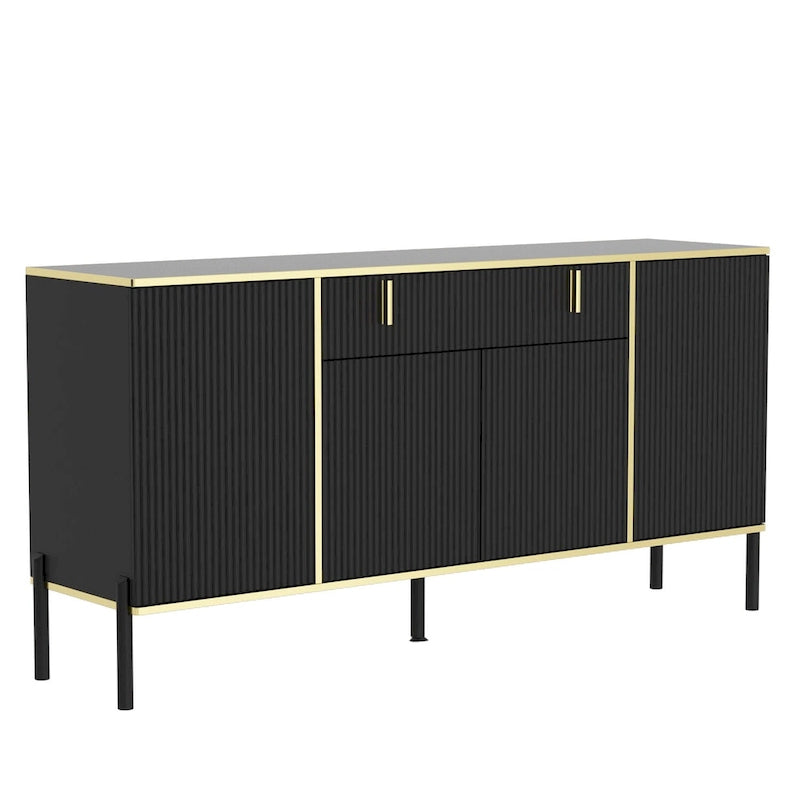 4 Doors Kitchen Sideboard 2 Top Drawers Accent Storage Cabinet