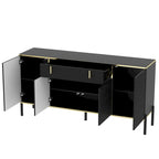 4 Doors Kitchen Sideboard 2 Top Drawers Accent Storage Cabinet