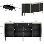 4 Doors Kitchen Sideboard 2 Top Drawers Accent Storage Cabinet