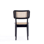 Giverny Dining Chair in Black and Natural Cane - Set of 2