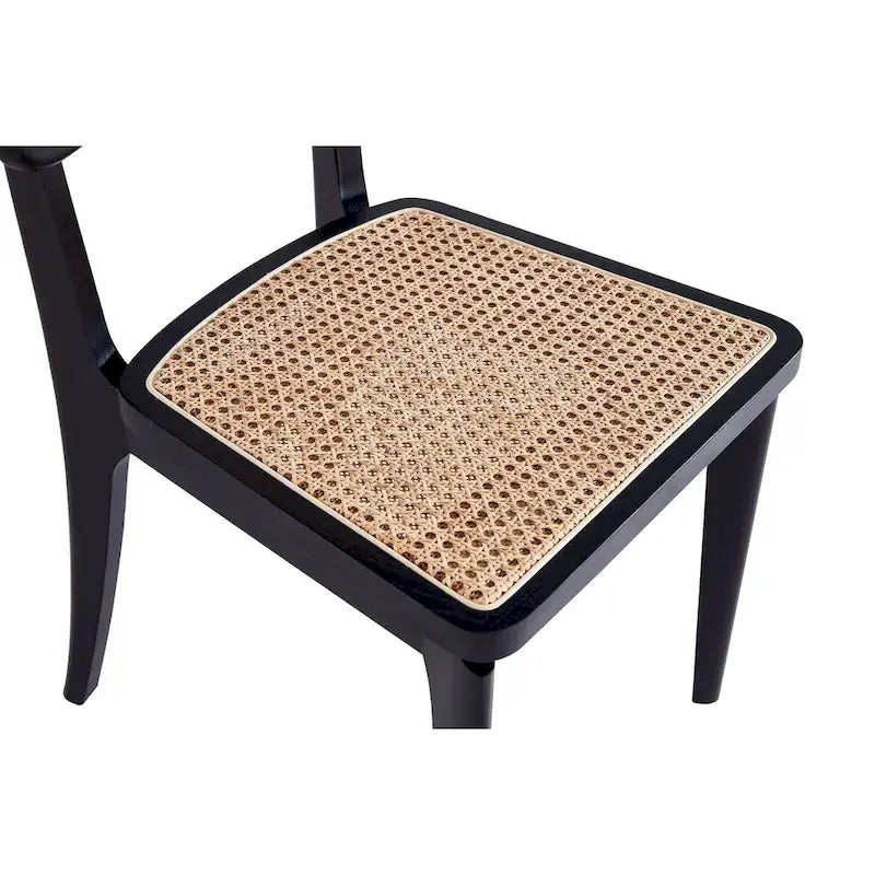 Giverny Dining Chair in Black and Natural Cane - Set of 2
