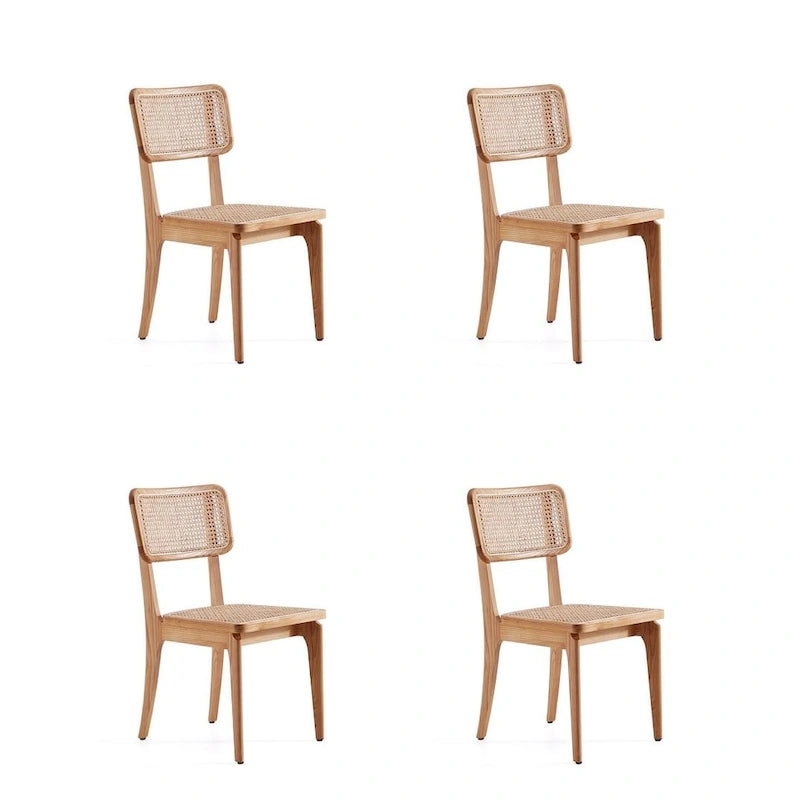 Giverny Dining Chair in Black and Natural Cane - Set of 2
