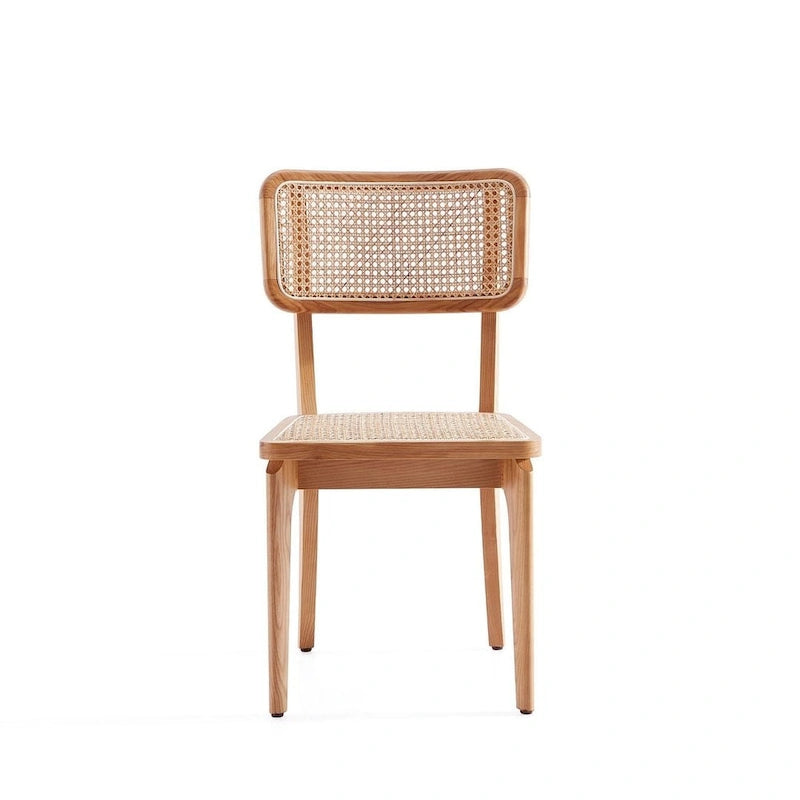 Giverny Dining Chair in Black and Natural Cane - Set of 2