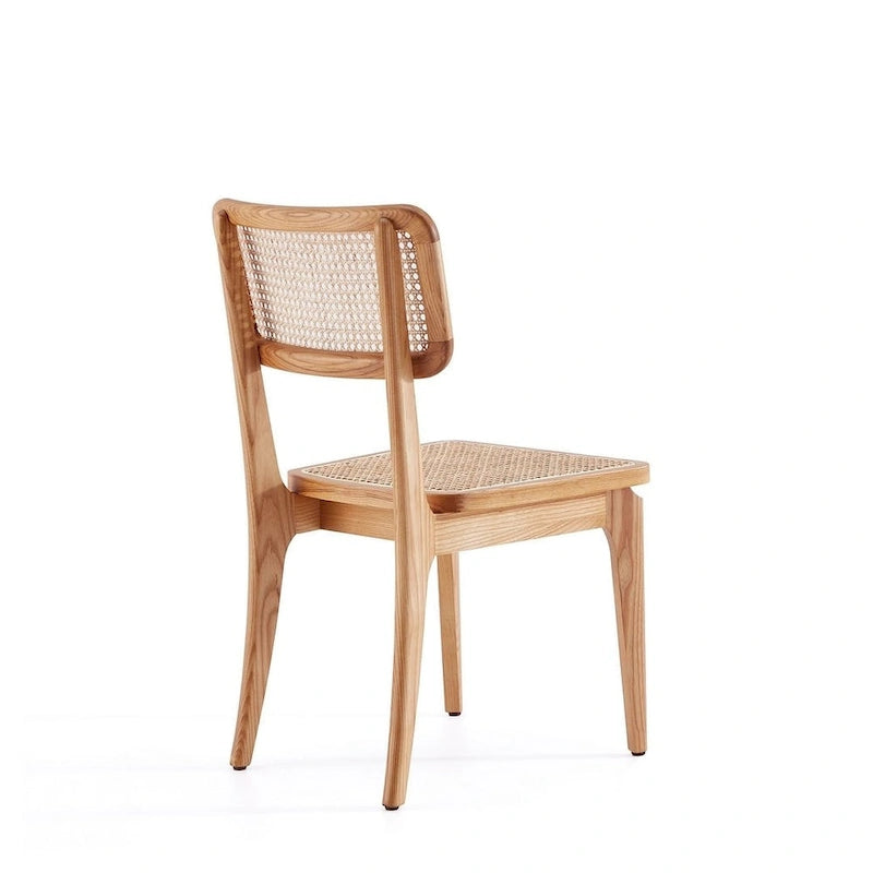Giverny Dining Chair in Black and Natural Cane - Set of 2