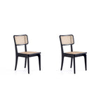 Giverny Dining Chair in Black and Natural Cane - Set of 2