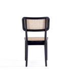 Giverny Dining Chair in Black and Natural Cane - Set of 2