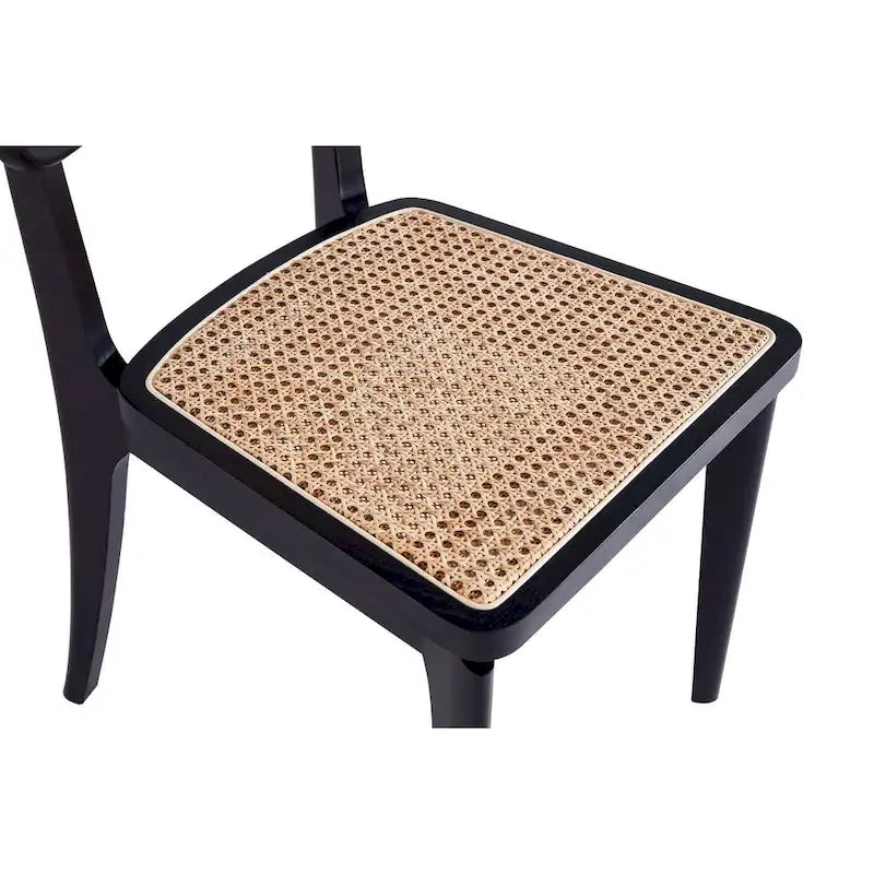 Giverny Dining Chair in Black and Natural Cane - Set of 2