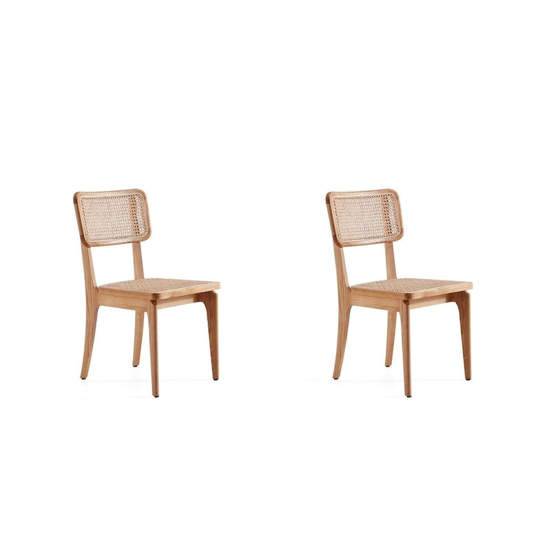 Giverny Dining Chair in Black and Natural Cane - Set of 2