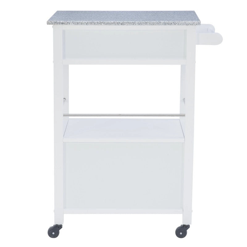 Mobile Kitchen Cart with Granite Top
