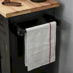 Rolling Kitchen Island Cart with Rubber Wood Top, Spice Rack, Towel Rack & Drawers for Dining Room