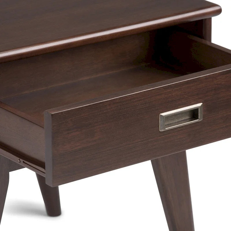 WYNDENHALL Tierney SOLID HARDWOOD 22 inch Wide Rectangle Mid Century Modern End Table - 22 W x 20 D x 22 H