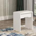 Makeup Vanity Set wi/Lighted Mirror, Storage Shelves and Drawers White - 31.5L x 15.7W x 55.1H