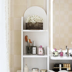 Makeup Vanity Set wi/Lighted Mirror, Storage Shelves and Drawers White - 31.5L x 15.7W x 55.1H