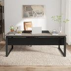 63 L-Shaped Computer Desk Executive Desks with Reversible File Cabinet and Storage Drawers for Home Office