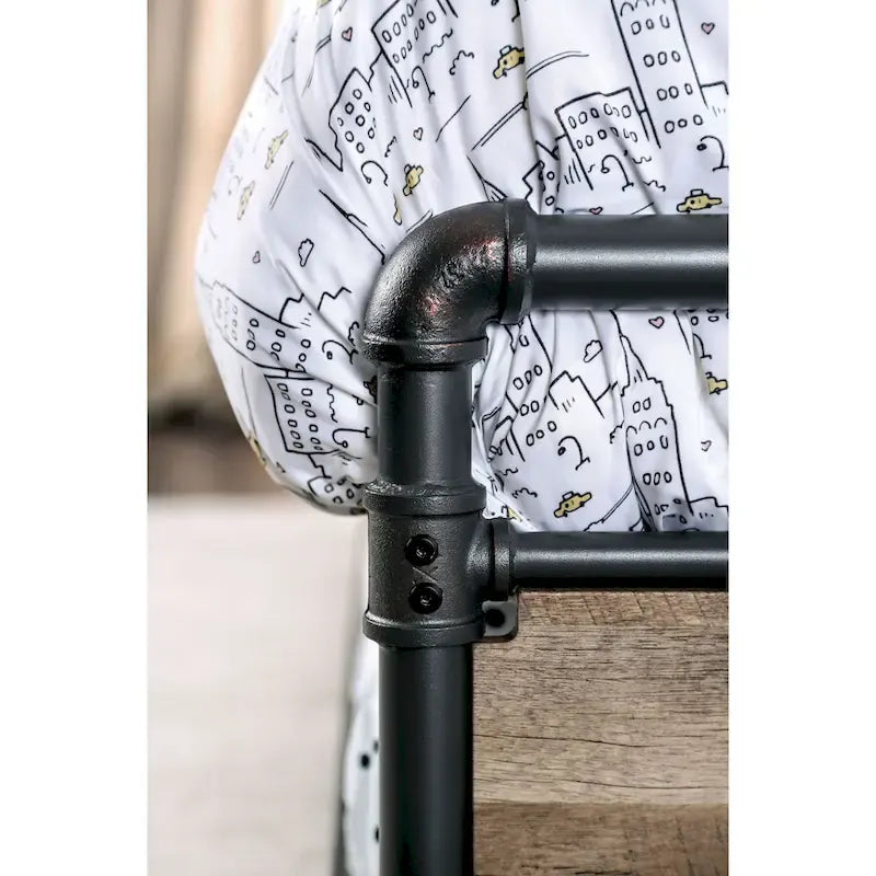 Furniture of America Pern Industrial Black Metal Twin Corner Daybed