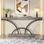70.9 Inch Long Console Table Gold Sofa Table with White Faux Marble Tabletop for Entryway Living Room