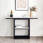 Modern Console Table, Metal Frame with Adjustable foot pads for Entrance, Corridor, Living room & Office.(Black)