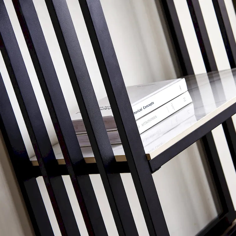 Modern Console Table, Metal Frame with Adjustable foot pads for Entrance, Corridor, Living room & Office.(Black)