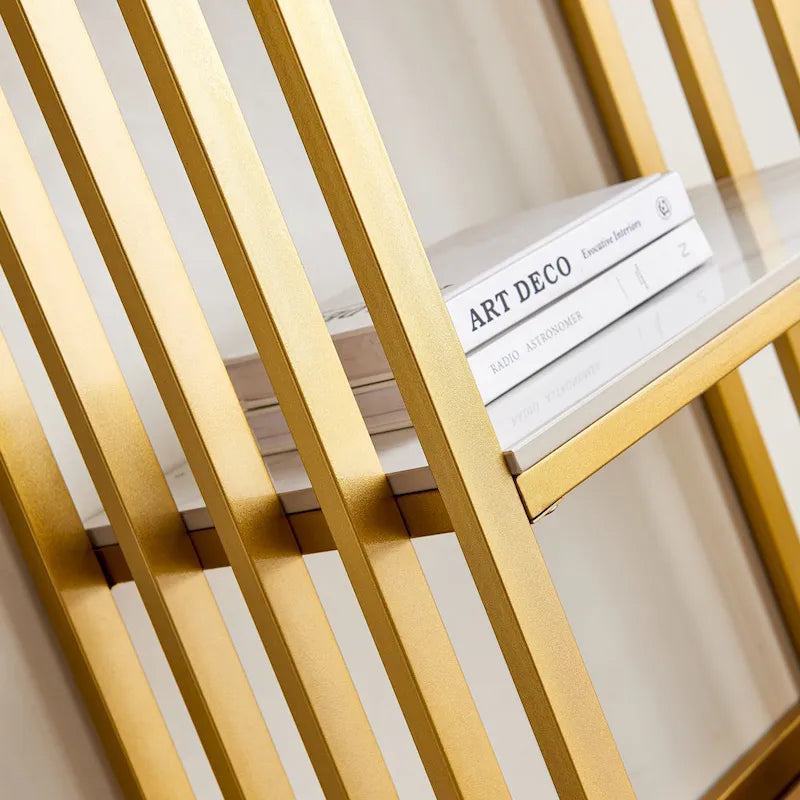 Modern Console Table, Metal Frame with Adjustable foot pads for Entrance, Corridor, Living room & Office.(Black)