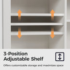 51.96 Inch Bar Cabinet with Wine Rack and Large Storage