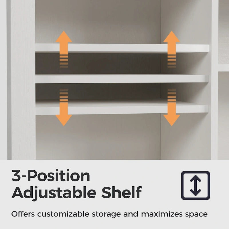 51.96 Inch Bar Cabinet with Wine Rack and Large Storage