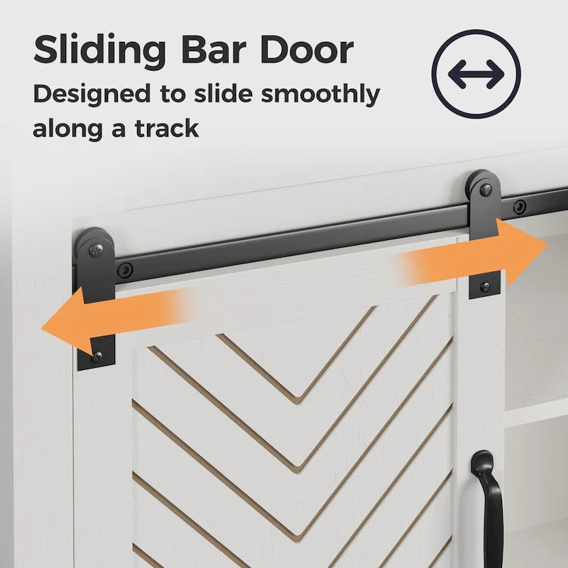 51.96 Inch Bar Cabinet with Wine Rack and Large Storage