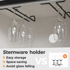 51.96 Inch Bar Cabinet with Wine Rack and Large Storage