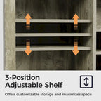 51.96 Inch Bar Cabinet with Wine Rack and Large Storage