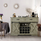 51.96 Inch Bar Cabinet with Wine Rack and Large Storage